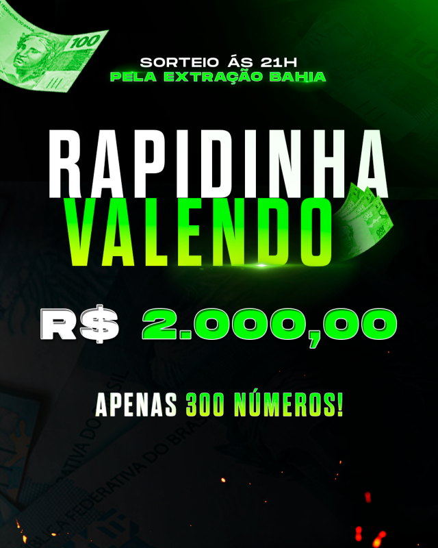 RAPIDINHA R$2MIL NO PIX POUCOS NÚMEROS